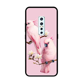 Ốp Lưng in cho Vivo V17 Pro Mẫu Chim Vẹt Nền Hồng - Hàng Chính Hãng