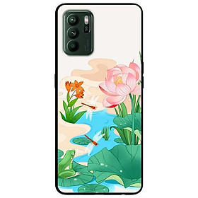 Ốp lưng cho Oppo Reno 2Z, 2F - 6z - 7z 5G - 8z 5G - A96 5G - 8T 4G - 8T 5G - Sen Hồng Chuồn Đỏ - Hàng Chính Hãng