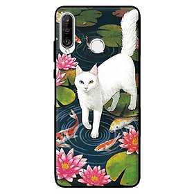 Ốp in cho Huawei P30 Lite Mèo Trắng - Hàng chính hãng