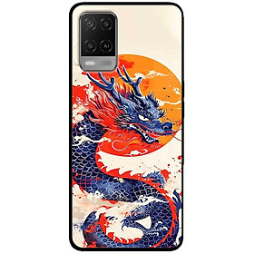 Ốp lưng cho Oppo A54 - A55 - A55s - Oppo A56 5G - Oppo A18 - A38 - A58 - Rồng Xanh Trăng Vàng - Hàng Chính Hãng