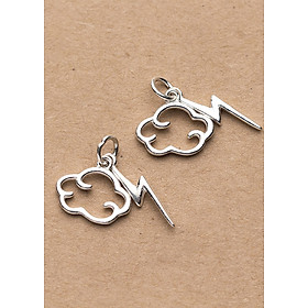 Combo 2 cái charm bạc hình đám mây sét treo - Ngọc Quý Gemstones
