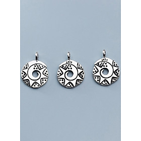 Combo 3 cái charm bạc hình xoắn ốc hoa văn treo - Ngọc Quý Gemstones