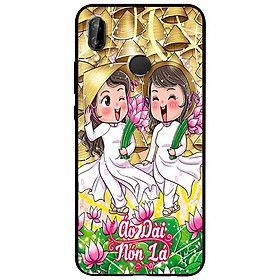 Ốp lưng in cho Huawei Nova 3i Mẫu Đôi Bạn Áo Dài