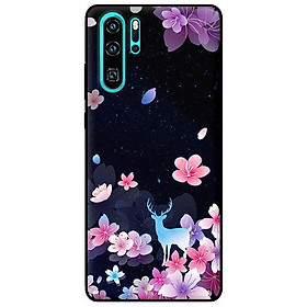 Ốp in cho Huawei P30 Pro Hoa Hươu Nền Đen - Hàng chính hãng