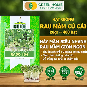 Hạt Giống Rau Cải Mầm Greenhome, Gói 20g~400 hạt, Dễ Trồng Quanh Năm, Nảy Mầm Cao, Thu Hoạch Nhanh, Năng Suất Cao R10