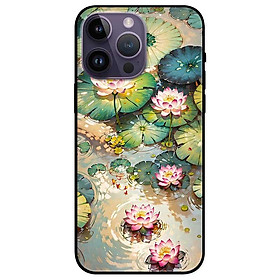 Ốp lưng dành cho Iphone 14 - 14 Plus - 14 Pro - 14 Pro Max - Năm Sen Hồng Trắng - Hàng Chính Hãng