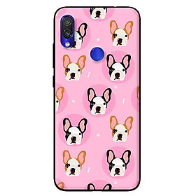 Ốp lưng in cho Xiaomi Redmi Note 7 mẫu Họa Tiết Pulldog Xương Nền Hồng - Hàng chính hãng
