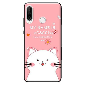 Ốp in cho Huawei P30 Lite Mèo Trắng Thích Ăn - Hàng chính hãng
