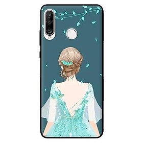 Ốp in cho Huawei P30 Lite Cô Gái Nền Xanh - Hàng chính hãng