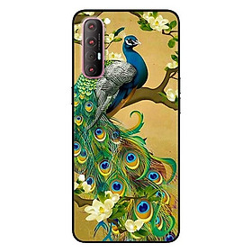 Ốp lưng dành cho Oppo Reno 3 Pro mẫu Công Xanh Hoa Trắng