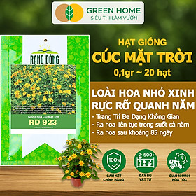 Hạt Giống Hoa Cúc Mặt Trời GreenHome, Gói 0.1g~20 hạt, Dễ Trồng Quanh Năm, Tỷ Lệ Nảy Mầm Cao H15