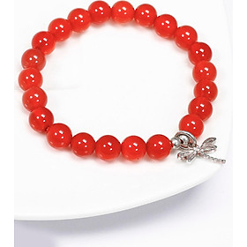 Vòng tay cho bé đá mã não đỏ charm chuồn chuồn  mệnh hỏa,thổ - Ngọc Qúy Gemstones