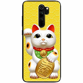 Ốp lưng dành cho Xiaomi Redmi Note 8 Pro mẫu Mèo May Mắn Nền Vàng 2