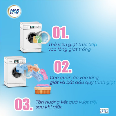 Combo 10 túi viên giặt Maxpure hương Huyền Thoại tặng 1 túi viên giặt hương Huyền Thoại