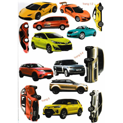 Sách - Bóc Dán Decal Thông Minh Sticker - Các Hãng Xe Hơi Nổi Tiếng - Hồng Ân