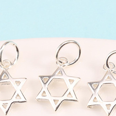 Combo 4 cái charm bạc hình ngôi sao 6 cánh treo - Ngọc Quý Gemstones