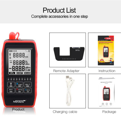 Máy Đo Công Suất Quang Và Test Cáp Mạng NOYAFA NF-908 (Dùng Pin Sạc) - Hàng Chính Hãng. NOYAFA NF-908 Multifunction Optical Power Meter Visual Fault Locator Network Cable Test Optical Fiber Tester