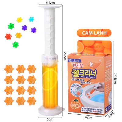 Gel Thơm Bồn Cầu Hoa Khử Mùi Toilet Nhà Vệ Sinh 6 Mùi Hương Thiên Nhiên Ống Bơm 12 Bông