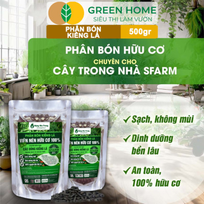 Phân Bón Kiểng Lá GreenHome, Sfarm, Bao 500gr, Chuyên Cho Các Dòng Kiểng Lá Trong Nhà Và Ngoài Trời