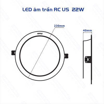 Bộ Đèn LED OPPLE Âm Trần US - Tiết Kiệm Năng Lượng, Ánh Sáng Dễ Chịu