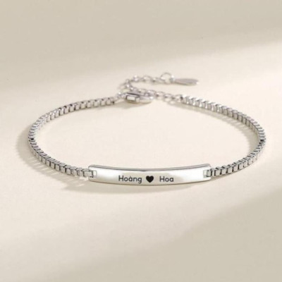 [Khắc tên] [Ghi Chú] Vòng  Cặp Khắc Tên Miễn Phí Lắc  Đôi Nam Nữ Bạn Thân - 1402