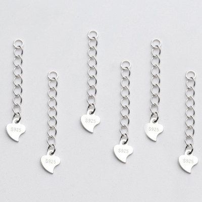 Combo charm bạc dây xích trái tim trang trí - Ngọc Quý Gemstones