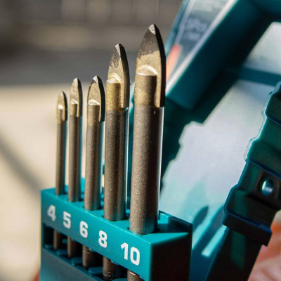 BỘ MŨI KHOAN KIẾNG (KÍNH) 5 CHI TIẾT 4-10MM TOTAL TACSD7256