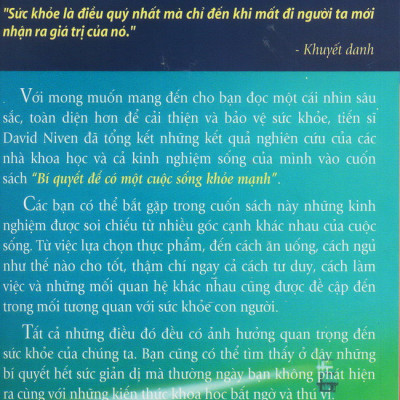 Bí Quyết Để Có Một Cuộc Sống Khoẻ Mạnh (Tái Bản)