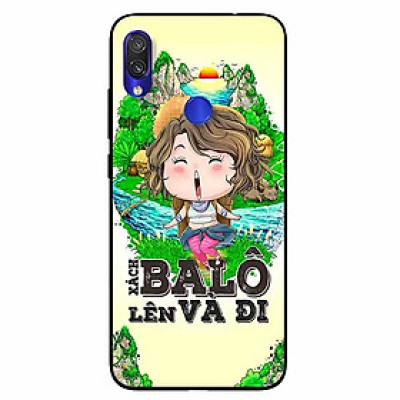 Ốp lưng in cho Xiaomi Redmi Note 7 Mẫu Xách Balo Lên Nữ