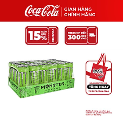 Lốc 24 Lon Nước Tăng Lực Giải Khát Monster Energy Ultra Paradise 355ml/Lon  Coca-Cola Official Store_TK
