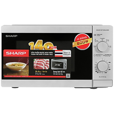 Lò vi sóng cơ không nướng Sharp R-211TV-SL 21 lít - Hàng chính hãng - Bảo hành 12 tháng