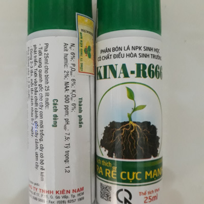 Phân bón NPK sinh học KINA R666 kích thích RA RỄ CỰC MẠNH Chai 25ml