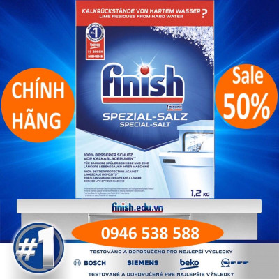 Muối rửa bát finish 1.2kg (Đức) - muối rửa chén finish 1,2kg nhập khẩu chính hãng - muối finish giá rẻ