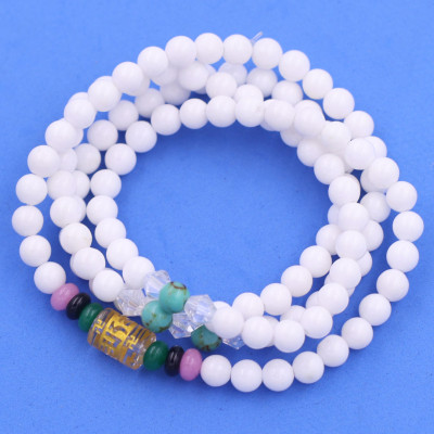 [Mệnh Kim, Thủy] Bộ Vòng Chuỗi, Tràng Hạt 108 Hạt 6 Ly Đá San Hô Trắng Charm Lục Tự Chân Ngôn - Tràng Chuỗi Niệm Phật - An Yên - Thịnh Vượng - May Mắn - Tài Lộc
