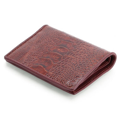 Ví nam da đà điểu màu nâu đỏ HJ92422-24-28-37 