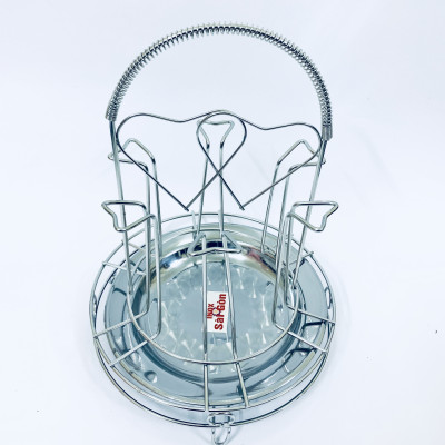 Úp cốc 6 tròn inox sáng bóng bền đẹp