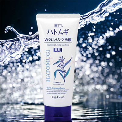Sữa rửa mặt Kumano Reihaku Hatomugi W Cleansing Foam giúp làm sạch và sáng da (130g) - Hàng chính hãng