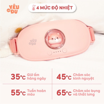 Máy massage chườm nóng giảm   bụng kinh nguyệt, Đai matxa tan mỡ bụng làm ấm nhiệt hồng ngoại rung tan mỡ toàn thân