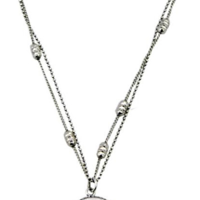 Dây chuyền chuỗi xích sợi kép hạt độc đáo cá tính