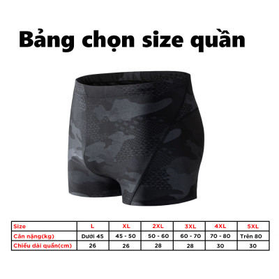 Quần bơi nam boxer Cleacco màu đen Camo , chất vải Poly co giãn 4 chiều , thoáng khí , thoát nước nhanh BORO SPORT - Tặng nón bơi vải