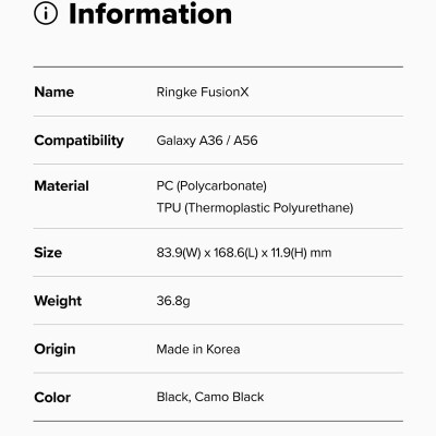 Ốp lưng cho Samsung Galaxy A56 / A36 RINGKE Fusion X - Hàng Chính Hãng