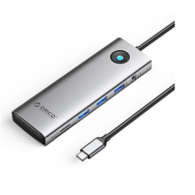 Hub đa năng 10 in 1 cổng Type-C ra cổng USB+cổng sạc PD100W+HDMI+LAN +VGA và khe đọc thẻ nhớ ORICO PW11-10P-GY - Hàng chính hãng