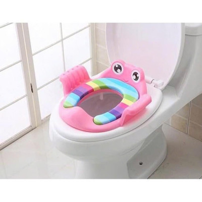 Miếng Lót Bồn Cầu Ngồi Cho Bé - Bệ Lót Thu Gọn Bồn Cầu Có Tay Vịn Cho Bé – Thuận Tiện Cho Bé Sử Dụng, Dễ Dàng, Màu ngẫu nhiên Voi Bô