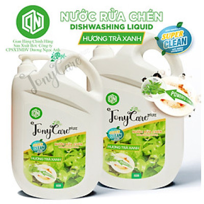 Nước rửa chén Tonycare 2000ml - Hương Trà Xanh – Sạch dầu mỡ, dịu nhẹ da tay, an toàn cho sức khỏe – Chính hãng Tonycare