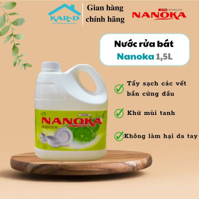 Nước rửa chén, bát hương quế / chanh Nanoka can 1,5L - Hàng Chính Hãng