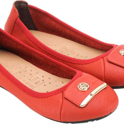 Giày Nữ Búp Bê Da Bò Huy Hoàng HT7910 - Cam