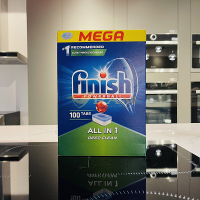 Combo Viên rửa bát All in 1 100 viên + Muối Finish 4kg + Nước làm bóng Finish 400ml hương chanh