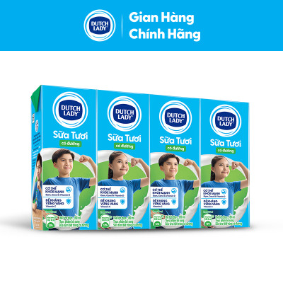Thùng 48 Hộp Sữa Tươi Tiệt Trùng Dutch Lady Cô Gái Hà Lan Có Đường (48X180ml)