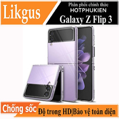 Ốp lưng chống sốc trong suốt cho Samsung Galaxy Z Flip 3 Likgus Crashproof giúp chống chịu mọi va đập - hàng nhập khẩu