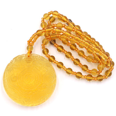 Vòng cổ long phụng bát quái Pha lê vàng DBQV24 ( cả nam và nữ )